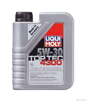 МАСЛО ДВИГАТЕЛНО LIQUI MOLY TOP TEC 4300 5W30 1 Л.