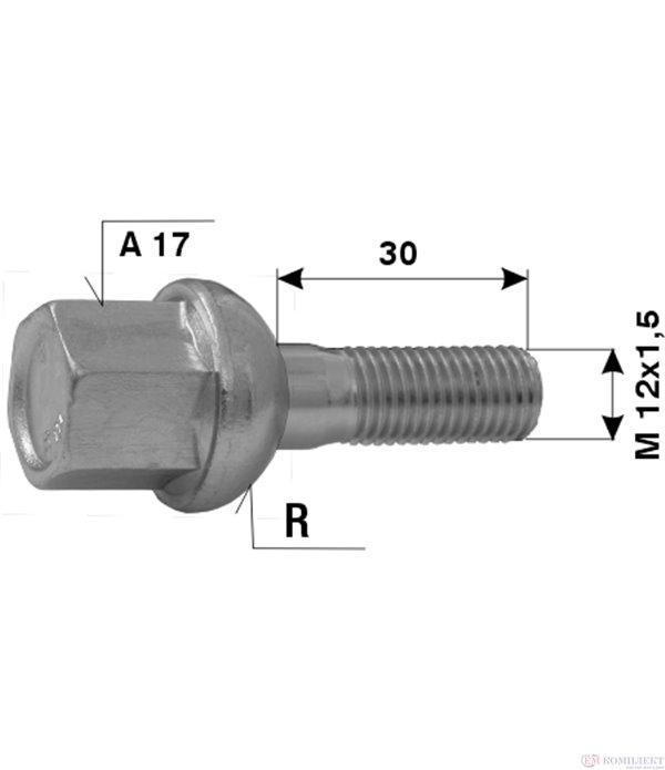 БОЛТ ДЖАНТА MERCEDES L 30 M 12X1.5 R A 17 - ETE