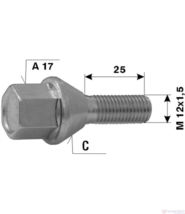 БОЛТ ДЖАНТА OPEL L 25 M 12X1.5 C A 17 - ETE