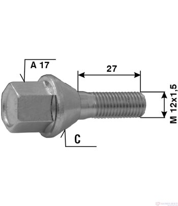 БОЛТ ДЖАНТА OPEL L 27 M 12X1.5 C A 17 - ETE