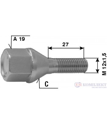 БОЛТ ДЖАНТА FORD L 27 M 12X1.5 C A 19 - ETE