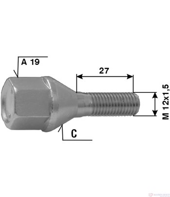 БОЛТ ДЖАНТА RENAULT L 27 M 12X1.5 C A 19 - ETE