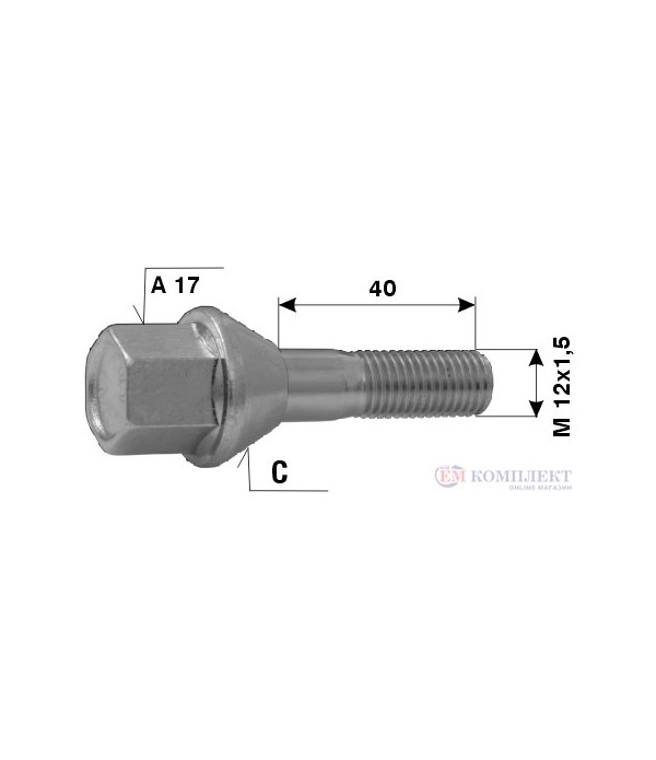 БОЛТ ДЖАНТА OPEL L 40 M 12X1.5 C A 17 - ETE