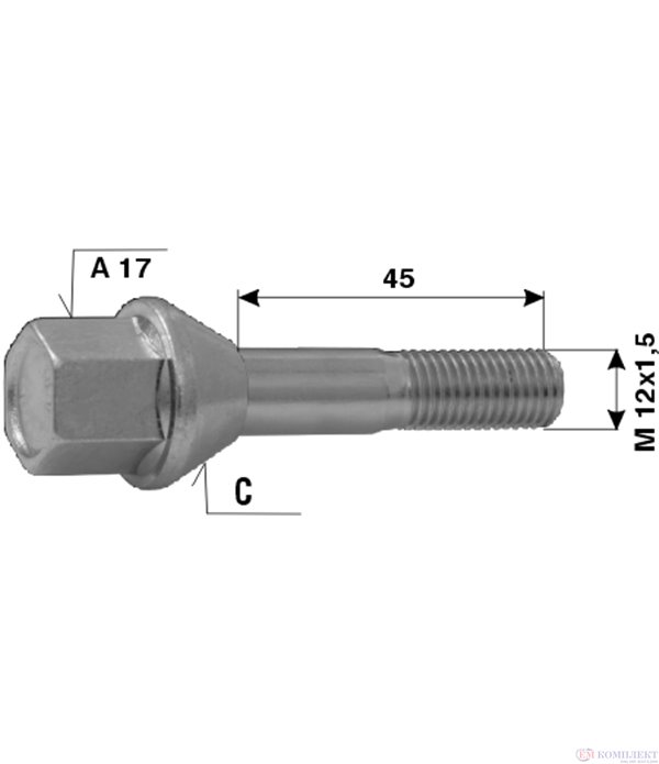 БОЛТ ДЖАНТА BMW L 45 M 12X1.5 C A 17 - ETE