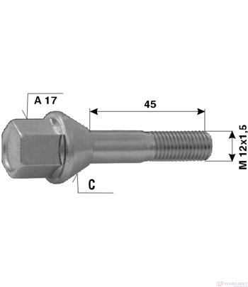 БОЛТ ДЖАНТА OPEL L 45 M 12X1.5 C A 17 - ETE