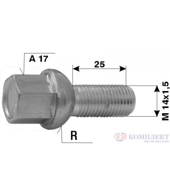 БОЛТ ДЖАНТА SKODA L 25 M 14X1.5 R A 17 - ETE