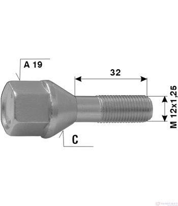 БОЛТ ДЖАНТА CITROEN L 32 M 12X1.25 C A 19 - ETE