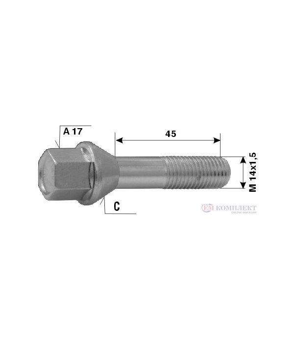 БОЛТ ДЖАНТА VOLKSWAGEN L 45 M 14X1.5 C A 17 - ETE