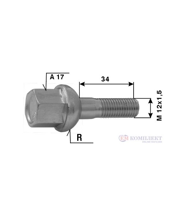 БОЛТ ДЖАНТА MERCEDES L 34 M 12X1.5 R A 17 - ETE