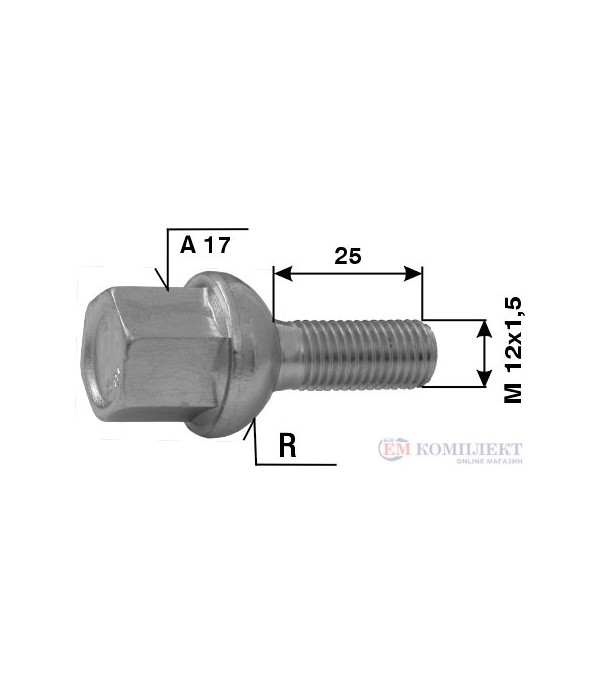 БОЛТ ДЖАНТА VOLKSWAGEN L 25 M 12X1.5 R A 17 - ETE