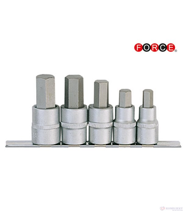 ВЛОЖКИ НАКРАЙНИК ШЕСТОГРАМ 1/2'' (10-19 MM ) 5 БРОЯ К-Т - FORCE