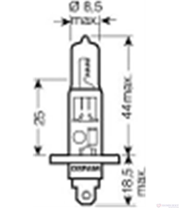 КРУШКА ФАР ХАЛОГЕННА H1 /64150ALS 55W 12V P14,5s FS1 / ALL SEASON SUPER - OSRAM