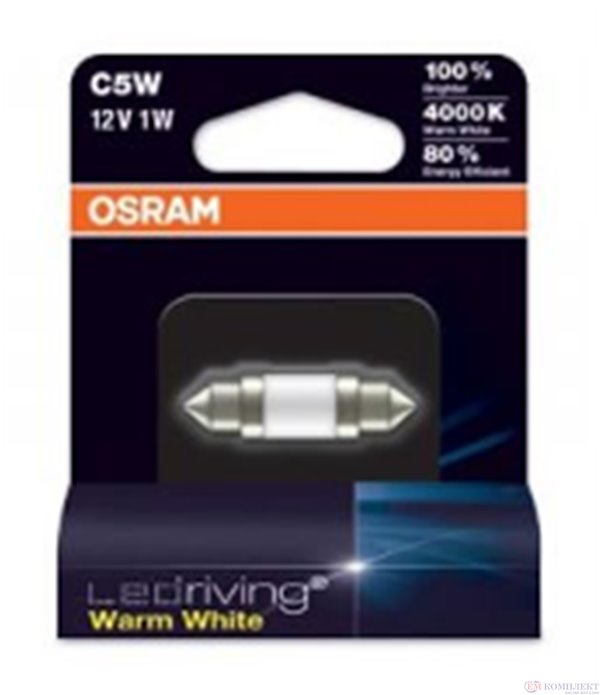 КРУШКА C5W /6498WW-01B 1W 12V SV8,5-8 Blister / LED - OSRAM