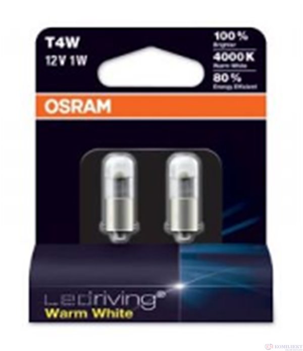 КРУШКА T4W /3850WW-02B 1W 12V BA9s Duoblister / LED - OSRAM