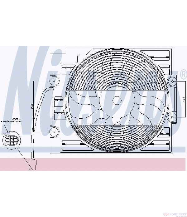ПЕРКА ВЕНТИЛАТОРНА КЛИМАТИК BMW 5 SERIES E39 (1995-) 525 td - NISSENS