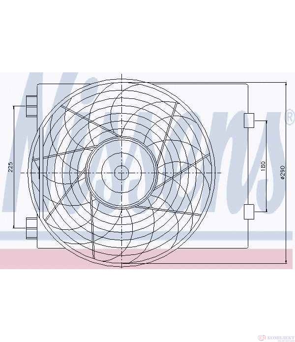 ПЕРКА ВЕНТИЛАТОРНА КЛИМАТИК OPEL CORSA C (2000-) 1.8 - NISSENS
