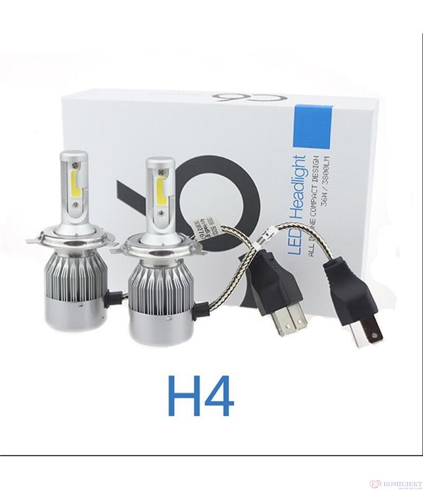 КРУШКИ ДИОДНИ LED фарове, халогени /  H4  / 2 броя к-т - C6