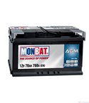 АКУМУЛАТОР 12V 070 (Ah) MONBAT MONBAT AGM - START-STOP