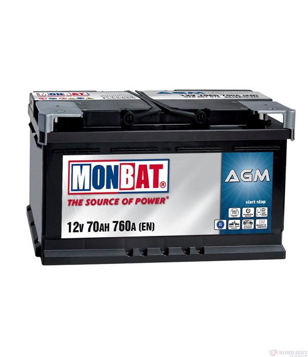 АКУМУЛАТОР 12V 070 (Ah) MONBAT MONBAT AGM - START-STOP