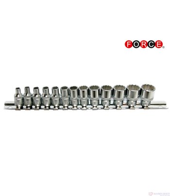 ВЛОЖКИ ДВАНАДЕСЕТОСТЕННИ 1/4'' (4-14 MM)  13 БР. К-Т - FORCE