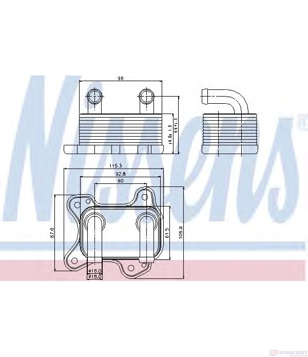 РАДИАТОР МАСЛЕН OPEL CORSA C (2000-) 1.7 DI - NISSENS