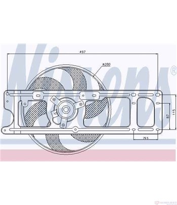 ПЕРКА ВЕНТИЛАТОРНА RENAULT CLIO III (2005-) 1.2 16V - NISSENS