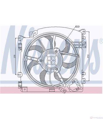ПЕРКА ВЕНТИЛАТОРНА RENAULT CLIO III (2005-) 1.2 16V - NISSENS
