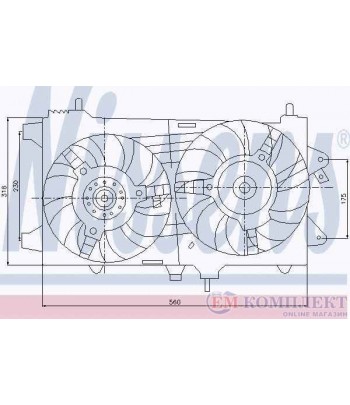 ПЕРКА ВЕНТИЛАТОРНА FIAT IDEA (2003-) 1.6 D Multijet - NISSENS