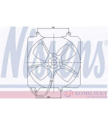 ПЕРКА ВЕНТИЛАТОРНА TOYOTA COROLLA LIFTBACK (1987-) 1.6 - NISSENS