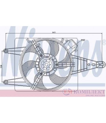 ПЕРКА ВЕНТИЛАТОРНА LANCIA LYBRA (1999-) 1.8 16V - NISSENS