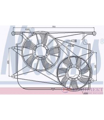 ПЕРКА ВЕНТИЛАТОРНА OPEL ANTARA (2006-) 2.2 CDTi 4x4 - NISSENS