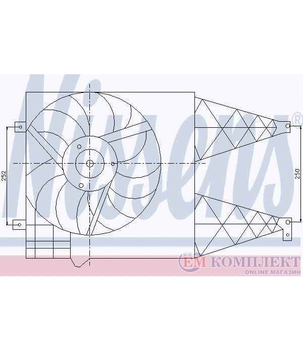 ПЕРКА ВЕНТИЛАТОРНА VOLKSWAGEN BORA COMBI (1999-) 2.0 4motion - NISSENS