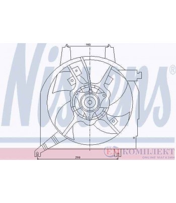 ПЕРКА ВЕНТИЛАТОРНА MAZDA DEMIO (1996-) 1.3 i 16V - NISSENS