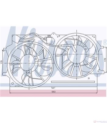 ПЕРКА ВЕНТИЛАТОРНА FORD FOCUS COMBI (1999-) 1.8 DI TDDi - NISSENS