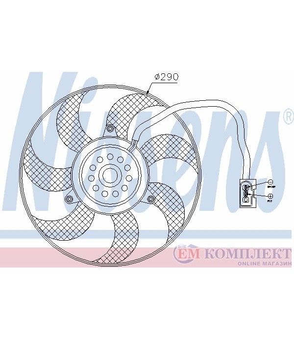 ПЕРКА ВЕНТИЛАТОРНА VOLKSWAGEN POLO (2001-) 1.2 12V - NISSENS
