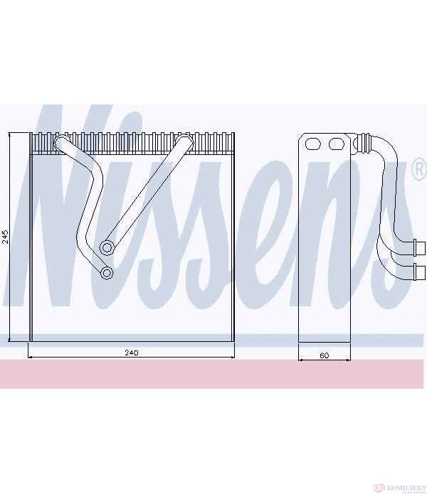 ИЗПАРИТЕЛ КЛИМАТИК VOLKSWAGEN PASSAT (2005-) 1.4 TSI EcoFuel - NISSENS