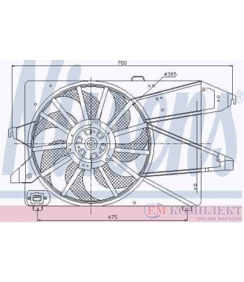 ПЕРКА ВЕНТИЛАТОРНА FORD MONDEO III (2000-) 1.8 16V - NISSENS