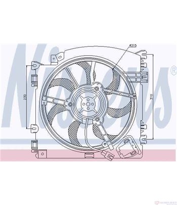 ПЕРКА ВЕНТИЛАТОРНА RENAULT CLIO GRANDTOUR (2008-) 1.2 16V Hi-Flex - NISSENS