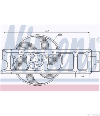 ПЕРКА ВЕНТИЛАТОРНА RENAULT CLIO II (1998-) 1.2 - NISSENS