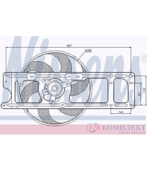ПЕРКА ВЕНТИЛАТОРНА NISSAN KUBISTAR (2003-) 1.2 - NISSENS