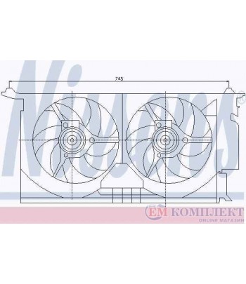 ПЕРКА ВЕНТИЛАТОРНА PEUGEOT 306 BREAK (1994-) 1.9 D - NISSENS