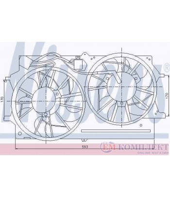 ПЕРКА ВЕНТИЛАТОРНА FORD FOCUS (1998-) 2.0 16V - NISSENS