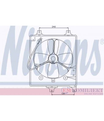 ПЕРКА ВЕНТИЛАТОРНА MAZDA 626 III STATION WAGON (1987-) 2.2 12V - NISSENS