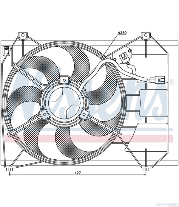 ПЕРКА ВЕНТИЛАТОРНА KIA RIO II (2005-) 1.4 16V - NISSENS