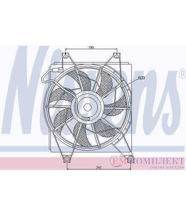ПЕРКА ВЕНТИЛАТОРНА HYUNDAI ACCENT I SEDAN (1994-) 1.5 i 12V - NISSENS