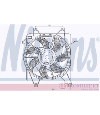 ПЕРКА ВЕНТИЛАТОРНА HYUNDAI ACCENT I (1994-) 1.5 i 12V - NISSENS