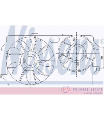 ПЕРКА ВЕНТИЛАТОРНА FORD TOURNEO CONNECT (2002-) 1.8 Turbo Di - NISSENS