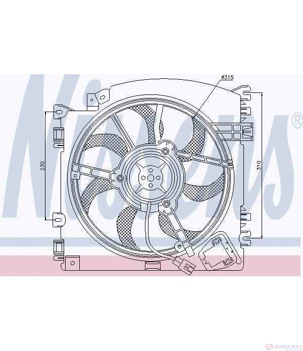ПЕРКА ВЕНТИЛАТОРНА RENAULT MODUS (2004-) 1.4 - NISSENS