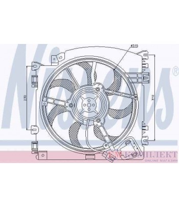 ПЕРКА ВЕНТИЛАТОРНА RENAULT MODUS (2004-) 1.6 - NISSENS