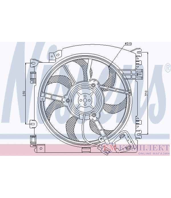 ПЕРКА ВЕНТИЛАТОРНА RENAULT CLIO III (2005-) 1.6 16V GT - NISSENS